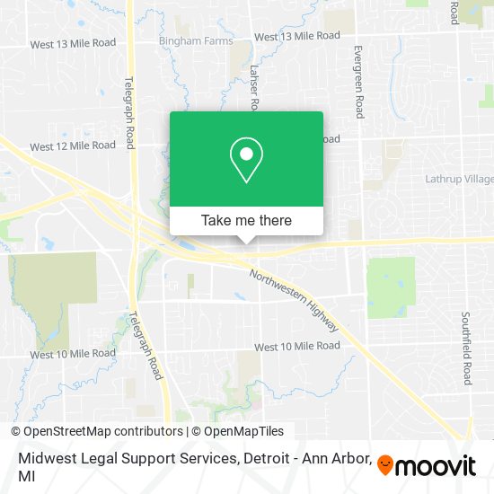 Mapa de Midwest Legal Support Services