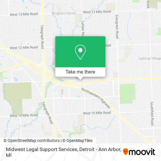 Midwest Legal Support Services map