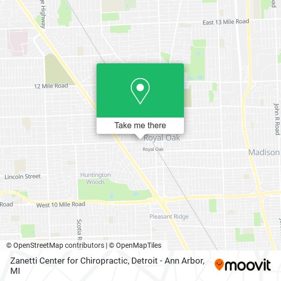 Zanetti Center for Chiropractic map