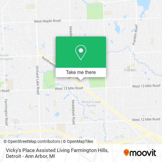 Vicky's Place Assisted Living Farmington Hills map