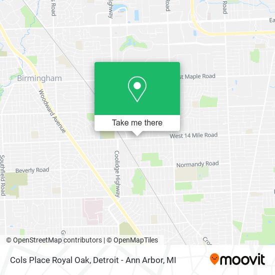 Cols Place Royal Oak map
