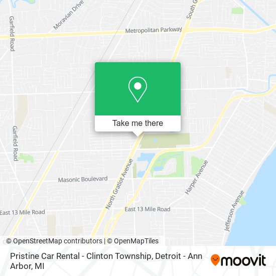 Pristine Car Rental - Clinton Township map