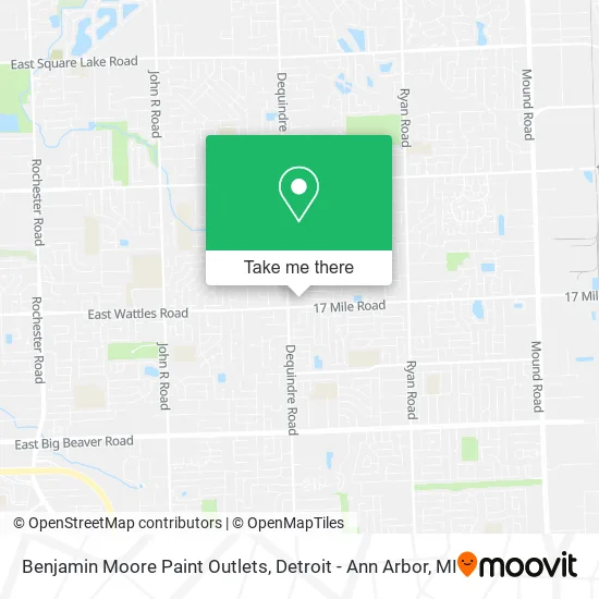 Benjamin Moore Paint Outlets map