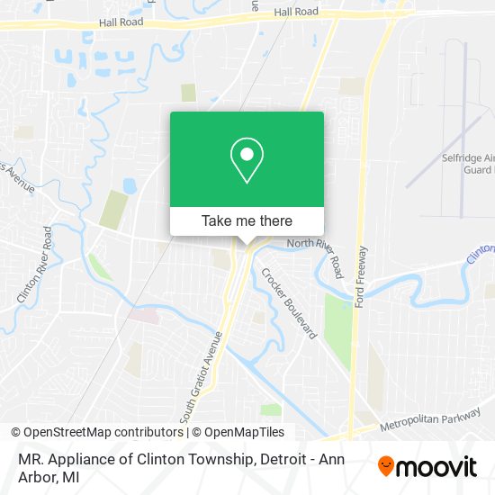 MR. Appliance of Clinton Township map