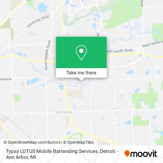 Mapa de Typsy LOTUS Mobile Bartending Services
