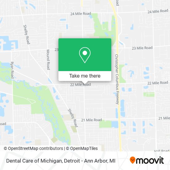 Dental Care of Michigan map