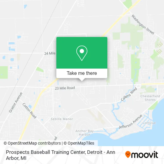 Prospects Baseball Training Center map