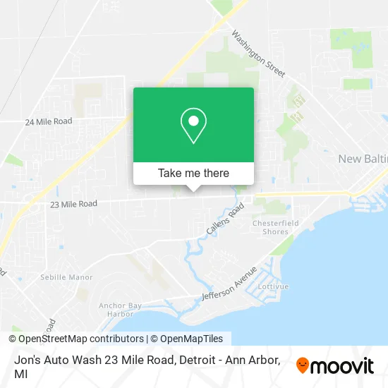 Mapa de Jon's Auto Wash 23 Mile Road
