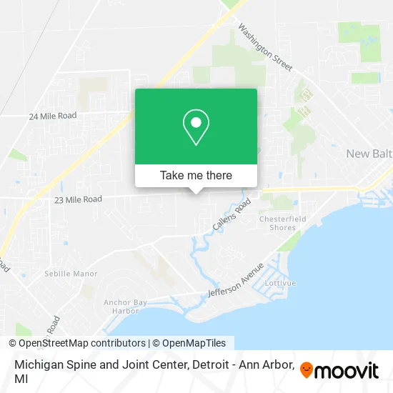 Mapa de Michigan Spine and Joint Center