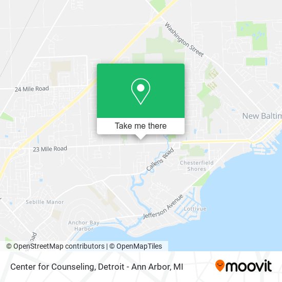 Center for Counseling map