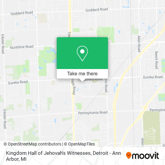 Kingdom Hall of Jehovah's Witnesses map