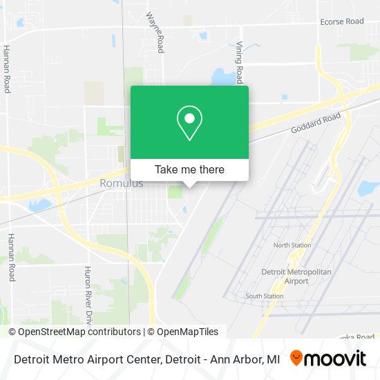 Mapa de Detroit Metro Airport Center