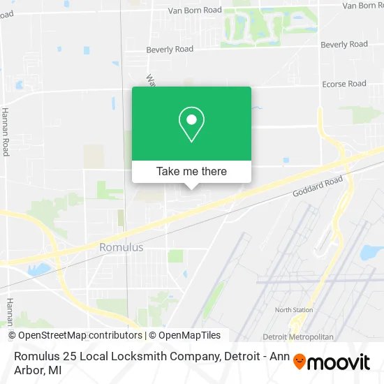 Romulus 25 Local Locksmith Company map