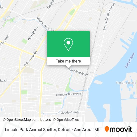 Lincoln Park Animal Shelter map