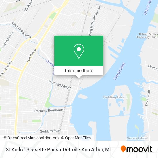 St Andre' Bessette Parish map