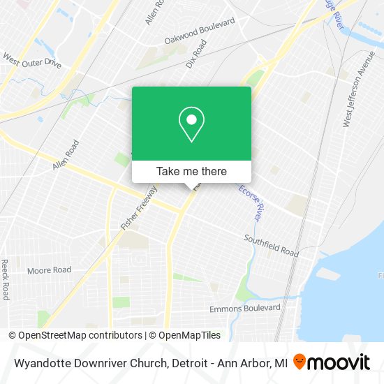Wyandotte Downriver Church map