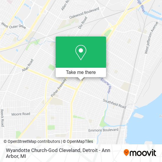 Wyandotte Church-God Cleveland map