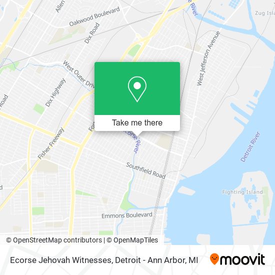 Mapa de Ecorse Jehovah Witnesses
