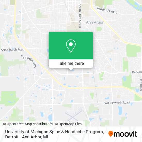 University of Michigan Spine & Headache Program map