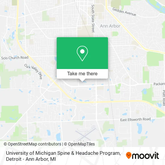 University of Michigan Spine & Headache Program map