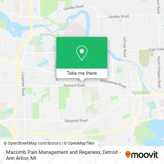 Macomb Pain Management and Regenexx map