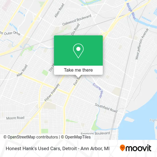 Honest Hank's Used Cars map