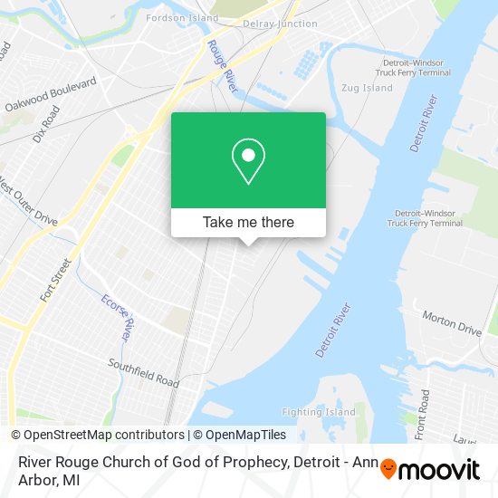 River Rouge Church of God of Prophecy map