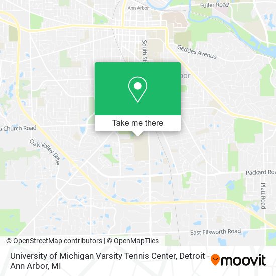 University of Michigan Varsity Tennis Center map