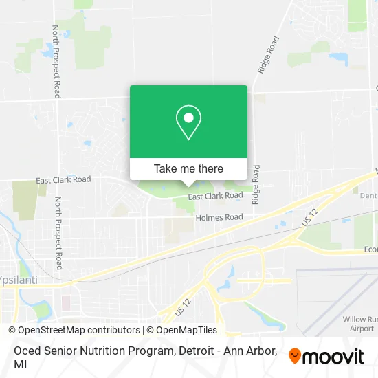 Oced Senior Nutrition Program map
