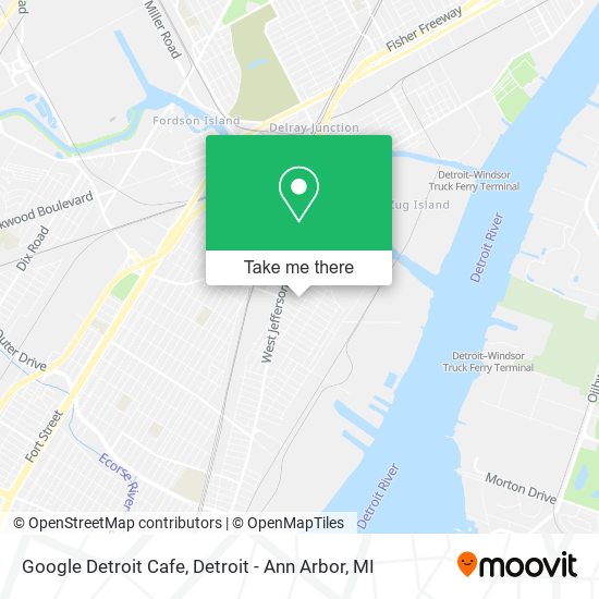 Google Detroit Cafe map