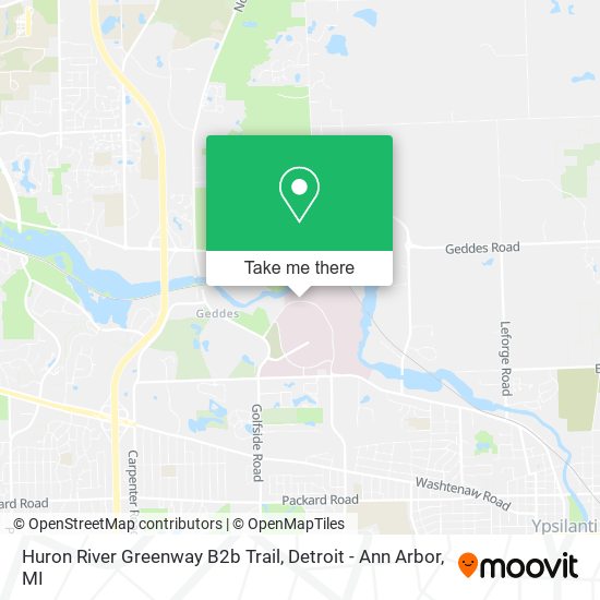 Mapa de Huron River Greenway B2b Trail