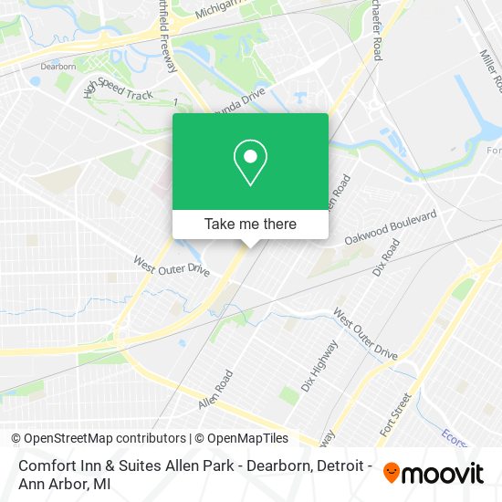 Mapa de Comfort Inn & Suites Allen Park - Dearborn