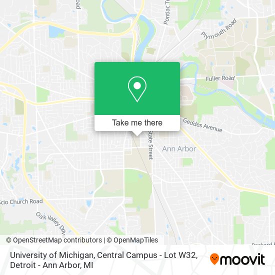 Mapa de University of Michigan, Central Campus - Lot W32