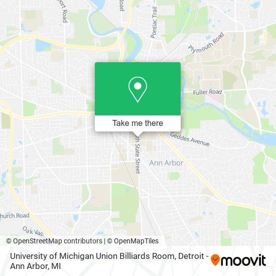 Mapa de University of Michigan Union Billiards Room
