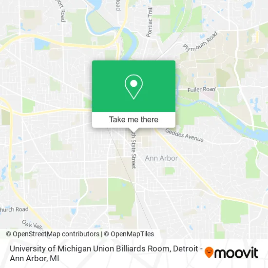 University of Michigan Union Billiards Room map