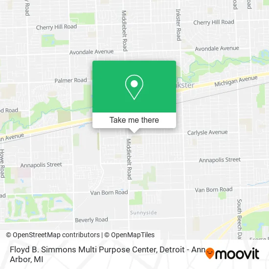 Floyd B. Simmons Multi Purpose Center map