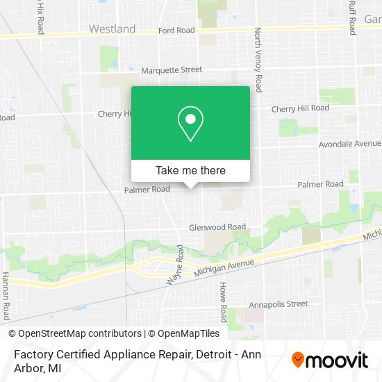 Factory Certified Appliance Repair map