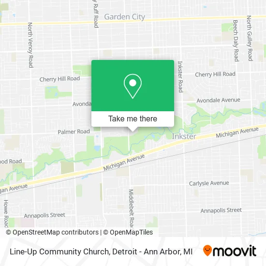 Line-Up Community Church map