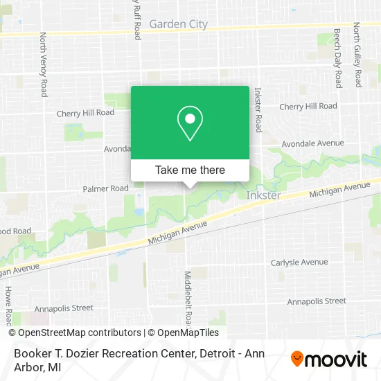 Booker T. Dozier Recreation Center map