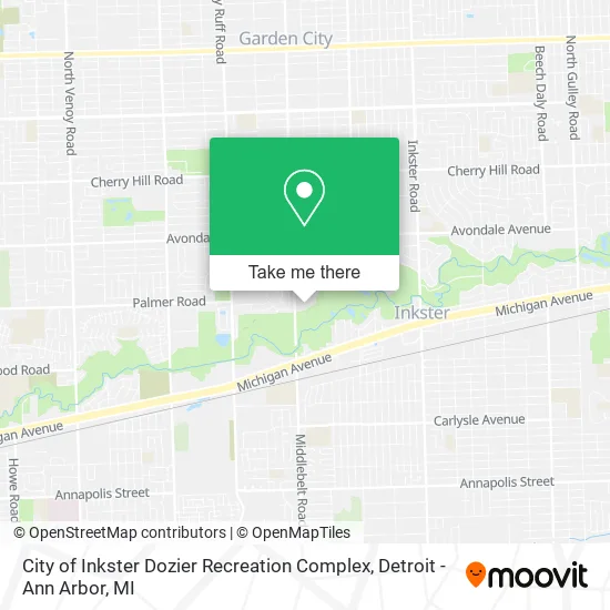 City of Inkster Dozier Recreation Complex map