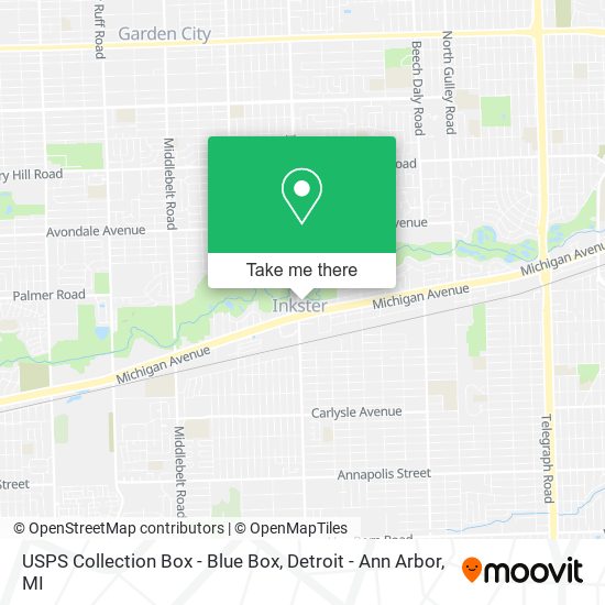 USPS Collection Box - Blue Box map