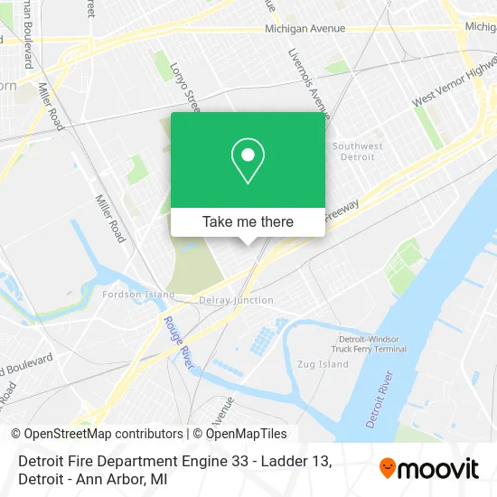 Detroit Fire Department Engine 33 - Ladder 13 map