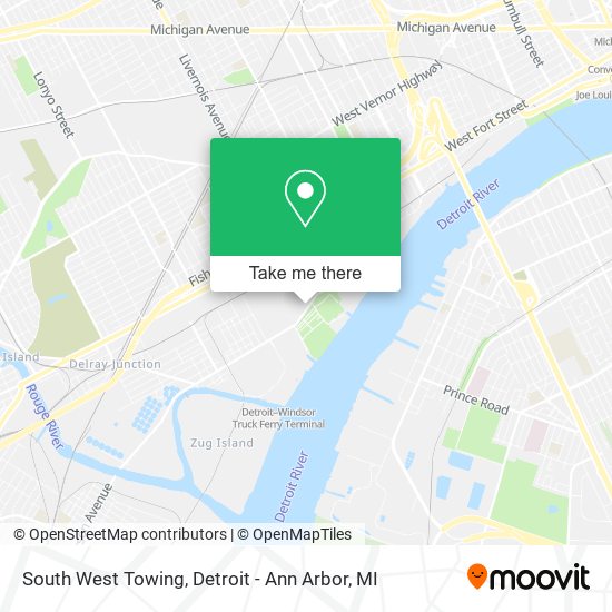 South West Towing map