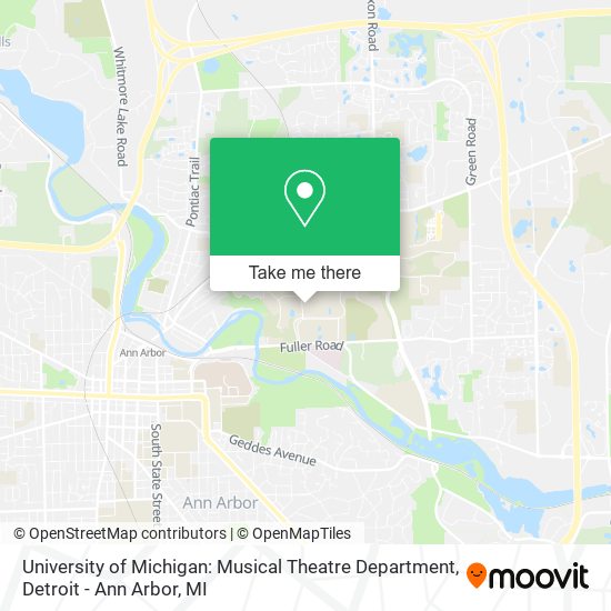 University of Michigan: Musical Theatre Department map
