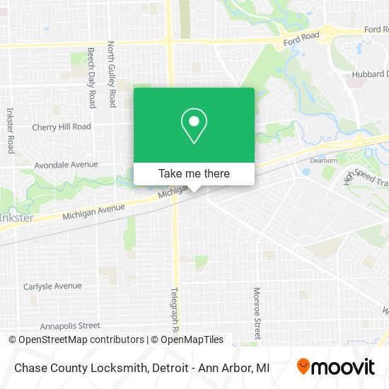 Mapa de Chase County Locksmith