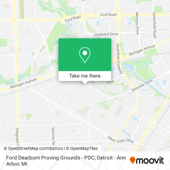 Mapa de Ford Dearborn Proving Grounds - PDC