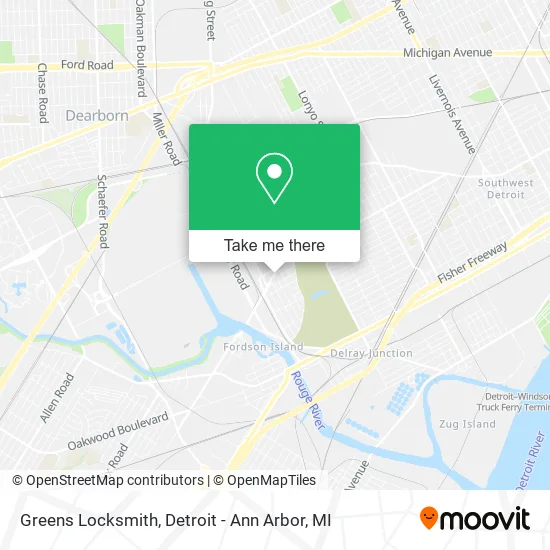 Greens Locksmith map