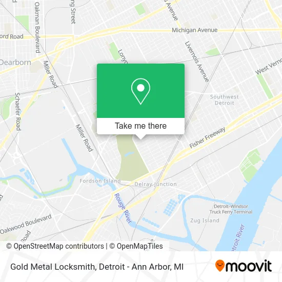Gold Metal Locksmith map