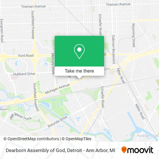 Dearborn Assembly of God map