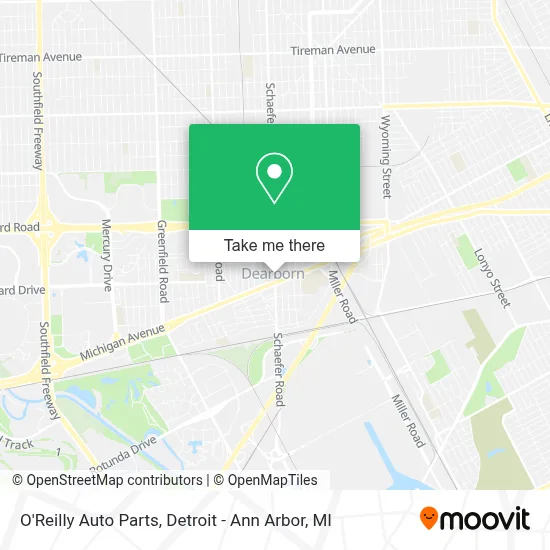 O'Reilly Auto Parts map